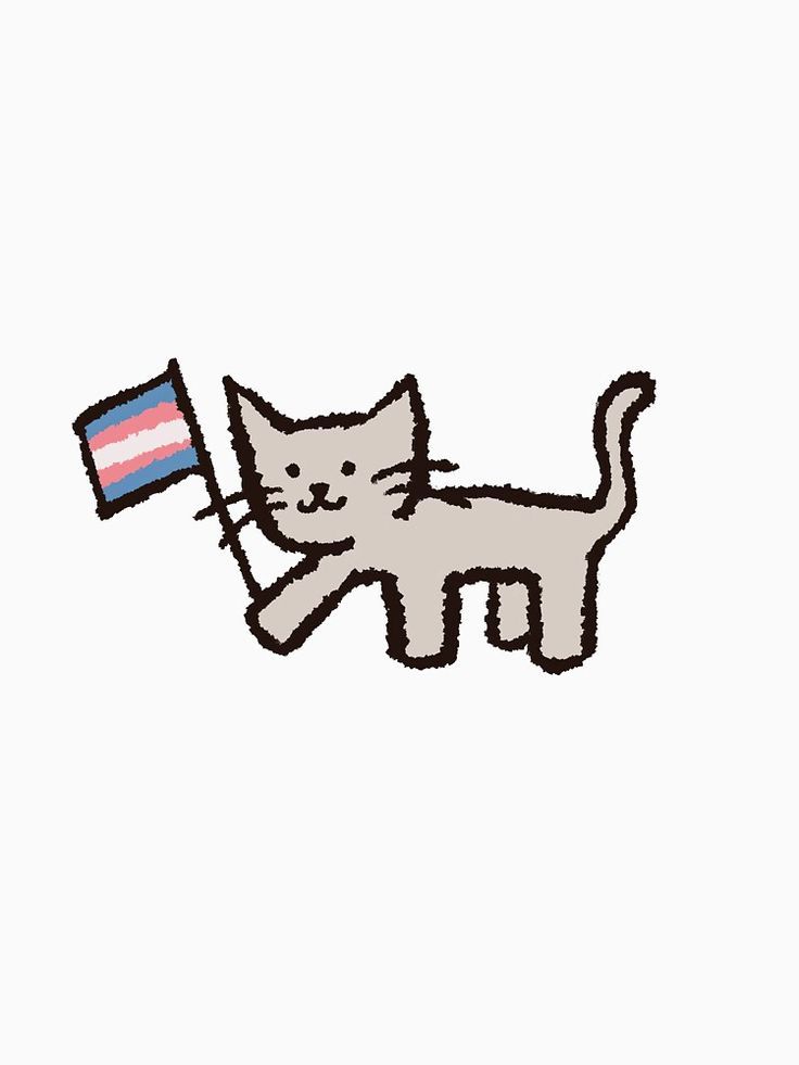 cat with trans pride flag T-shirt by sunlucky….jpeg