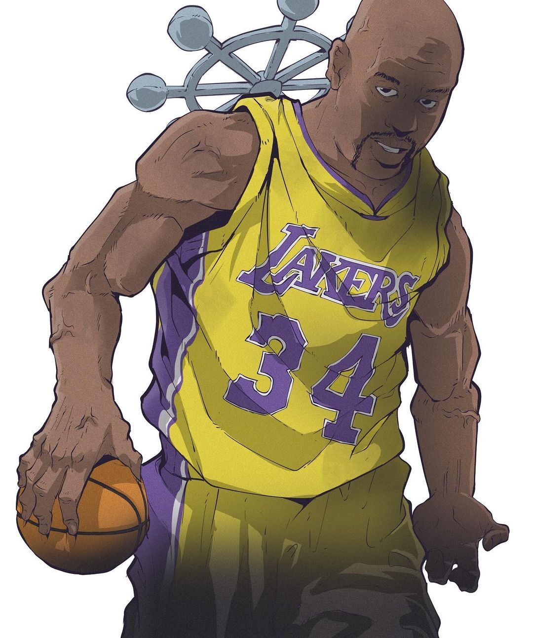 Shaqraga, the opp blocker!...RIP Kobe  ....#jjk #jjkleaks #kobe #shaq #fanart #nba #basketball.jpg